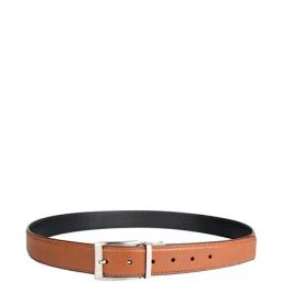 Hidesign Antonio Tan & Black Solid Leather Reversible Belt-image-44