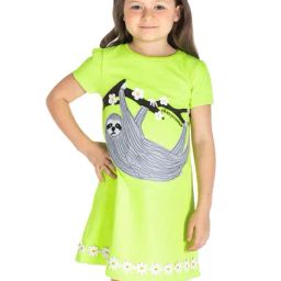 Cherry Crumble By Nitt Hyman Kids Green Applique Dress-image-52