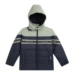 Cantabil Kids Green & Navy Color Block Full Sleeves Jacket-image-63