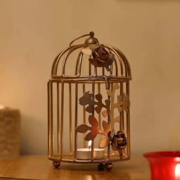Homesake Golden Metal Bird Cage Tea Light Holder-image-18