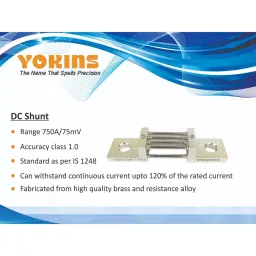 Yokins DC Current Shunt 750 A/75 mV As per IS 1248 for Current Measurement image 2