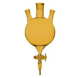 ABGIL Separating Funnel Three Neck Flask Type with Joint PTFE Stopcock & Interchangeable Stopper 10 L Amber Borosilicate Glass, FSTN-AC-416-06-84