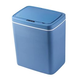 Zerodeko Garbage Can Waster Container Solar Water Fountain Electronic Trash Can Sensor Trash Can Smart Trash Can Trash Can with Lid Intelligent Litter Containers Household Plastic image 1