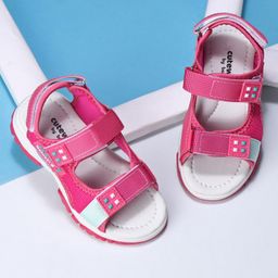 Cute Walk by Babyhug Velcro Sandals - Fuchsia-image-100