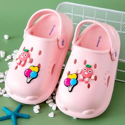 Babyoye Back Strap Closure Clogs with Balloon Applique - Light Pink-image-14