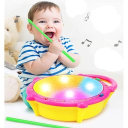 VGRASSP Battery operated Flash Drum with Multi color 3D Lights, Music Baby Toy for 2 3 4 Year Kid Boy Girl - Color As Per Stock-17