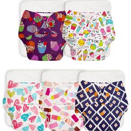 SuperBottoms BASIC Reusable Cloth Diaper for babies 3m-3Years Freesize Adjustable, Washable and Reusable Pack of 5-2