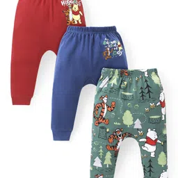 Babyhug Disney Interlock Knit Full Length Diaper Leggings with Winnie the Pooh Graphics Pack of 3 - Multicolour-picture-14