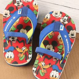 Cute Walk by Babyhug Disney Flip Flops with Back Strap Mickey Mouse Print - Red-image-30