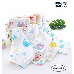 Ortis baby napkin Printed Color Square Scarf (pack of 3) (Print&Color May Vary)-15