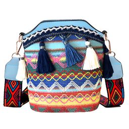 SYGA Sling Bag For Women's Pu Material With Bucket Type, Crossbody Ethnic Style Bag (Light Blue)-picture-29