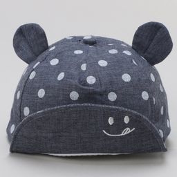 Tipy Tipy Tap Cotton Polka Dots Printed & Animal Ear Applique Detailed Baseball Cap - Blue - Diameter - 42cm-image-99