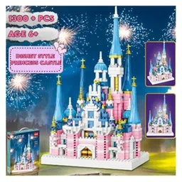Elecart Princess Castle Building Blocks Set 1300+ Pcs STEM Learning Construction Toy for Girls & Boys Ages 6+ | Pink Palace Roleplay Kit, Educational Birthday Gift for Kids | DIY Dream Castle Toy-picture-3