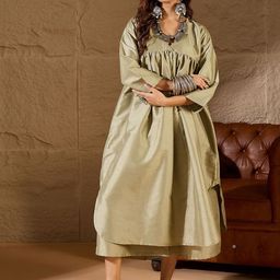 InWeave Women Solid Kurta with Palazzos-picture-18
