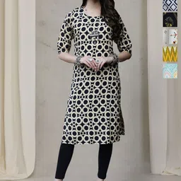 7Threads Women Pack Of 6 Ethnic Motifs Printed Daily Straight Kurtas-image-92