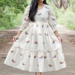 CORSICA Women White Solid Polyester Fit and Flare Dresses-picture-21