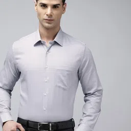Van Heusen Slim Fit Textured Self Design Pure Cotton Formal Shirt-image-39