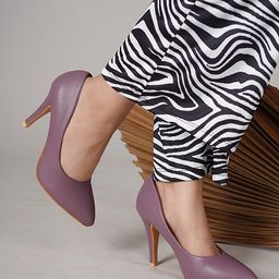 DressBerry Velvet Stiletto Heel Pumps-image-85
