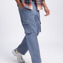 glitchez Men Elevated Basics Relaxed Fit Cargo Style Trousers-image-31
