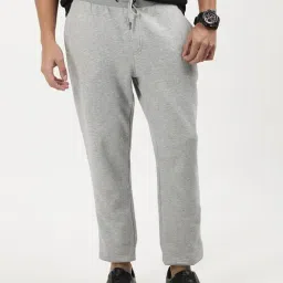 Tommy Hilfiger Light Grey Heather Cotton Regular Fit Solid Trackpant-image-87