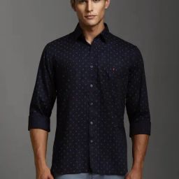 Louis Philippe Navy Slim Fit Printed Shirt-image-72