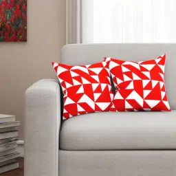 SEJ by Nisha Gupta Red & White Cushion Covers - Set of 2-image-62
