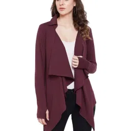 Hypernation Wine Cotton Shrug-34