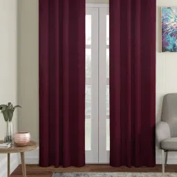 Romee Eyelet Maroon Door Curtains (7 ft.) - Set of 2-image-37