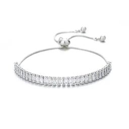 Peora Silver Plated Baguette Stone Studded Adjustable Fancy Bracelet-image-79