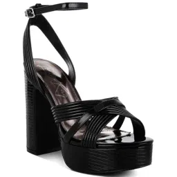 London Rag Women's Black Ankle Strap Sandals-picture-22