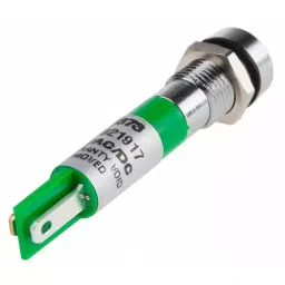 RS PRO Green Panel Mount Indicator 12 V, Mounting Hole Size 8 mm, Termination Type Solder Tab, IP Rating IP67, Model No 212373 image 3