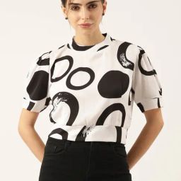 showoffff SHOWOFF White Printed Crop Top-picture-36