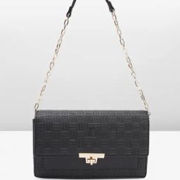 Anne Klein Black Textured Shoulder Handbag-33