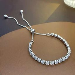 Peora Silver Plated Cubic Zirconia Studded Adjustable Stylish Bracelet-image-40