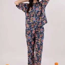 SAY Blue Printed Pyjamas Set image 4