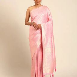 Mohey Pink Woven Saree with Blouse Piece-image-76