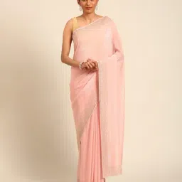 Mohey Pink Embellished Saree with Blouse Piece-image-73