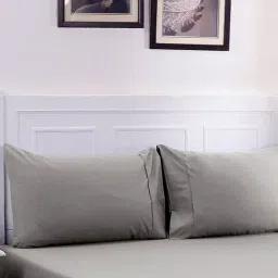 Maspar Grey Cotton 200 TC Bed Sheet Set-image-28