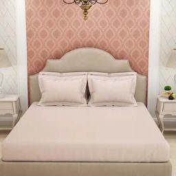 Spaces Mauve Chalk Cotton 600 TC King Bed Sheet With Pillow Covers-40