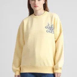 Only Yellow Graphic Print Oversized Sweatshirt-image-10