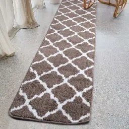 Saral Home Beige & White Microfiber Anti-Slip Runner - Set of 1-29