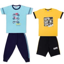 Todd N Teen Kids Blue & Yellow Printed T-Shirts with Bottom (Pack Of 2)-image-16