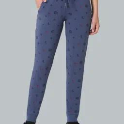 Van Heusen Blue Cotton Printed Joggers-image-52