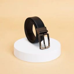 Byford by Pantaloons Black Textured Reversible Formal Belt For Men-picture-3