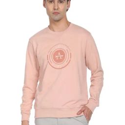 Arrow Sport Light Pink Cotton Regular Fit Printed SweatShirt-image-54
