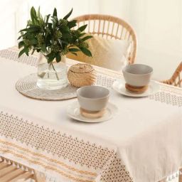 Urban Space Taupe Cotton 200 GSM 6 Seater Dining Table Cover-image-49
