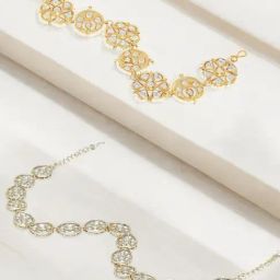 OOMPH Gold Kundan & Pearls Ethnic Hair Chain Pack of 2-image-49
