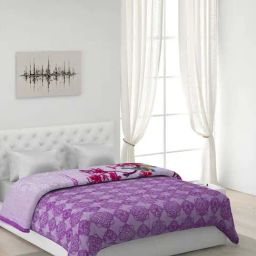 Monte Carlo Purple Polyester 850 GSM Double Bed Winter Blanket-image-8