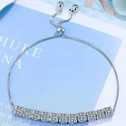 Peora Silver Plated Cubic Zirconia Studded Adjustable Fancy Stylish Bracelet-image-25