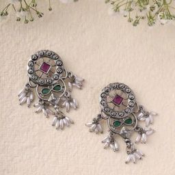 Priyaasi Oxidized Dangler Earrings-image-11